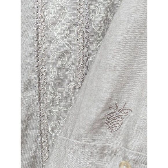 Cubavera Men's Tan Linen Short-Sleeve Button-Down Shirt Size XL - Picture 3 of 6